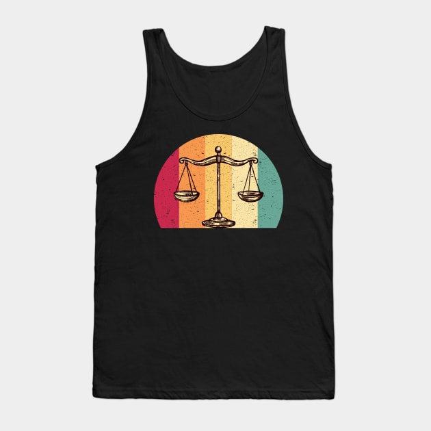 Scales Of Justice Lawyer Retro Gift Idea Tank Top by ninarts